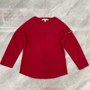 Women's Tommy Hilfiger Cotton Long Sleeve Pullover V-Neck Sweater XL